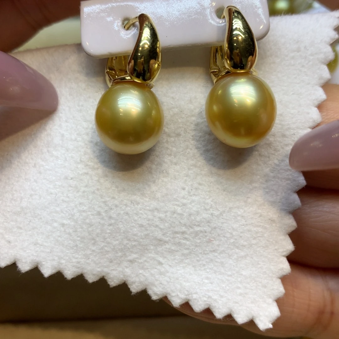 银S925镶嵌耳饰海水珍珠