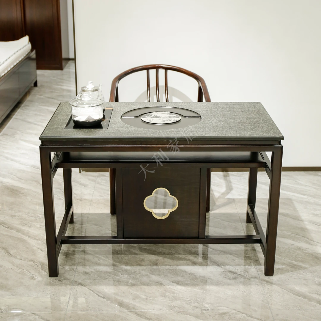 （大利家具）XHY-829茶桌套黑檀木新中式桌椅