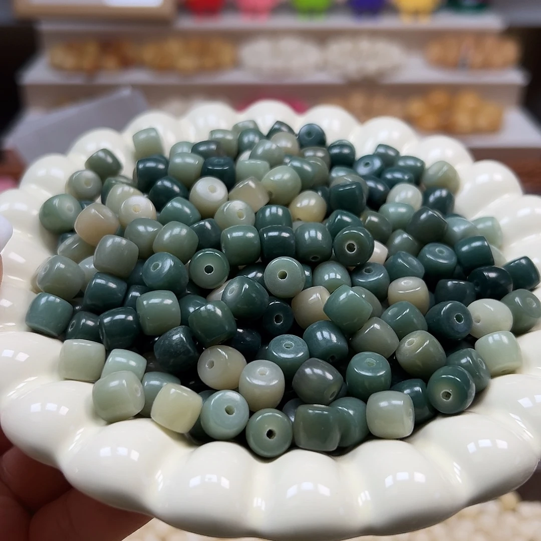 手串菩提根/象牙果卡9海盐蓝直切120颗