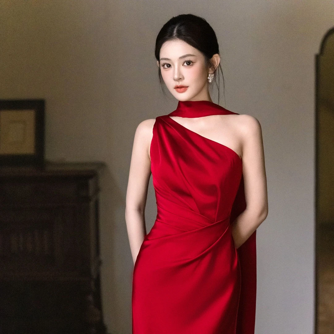 艾诗霓《卡洛琳》新娘晨袍敬酒订婚礼服女轻奢宴会装晚礼服裙高级感