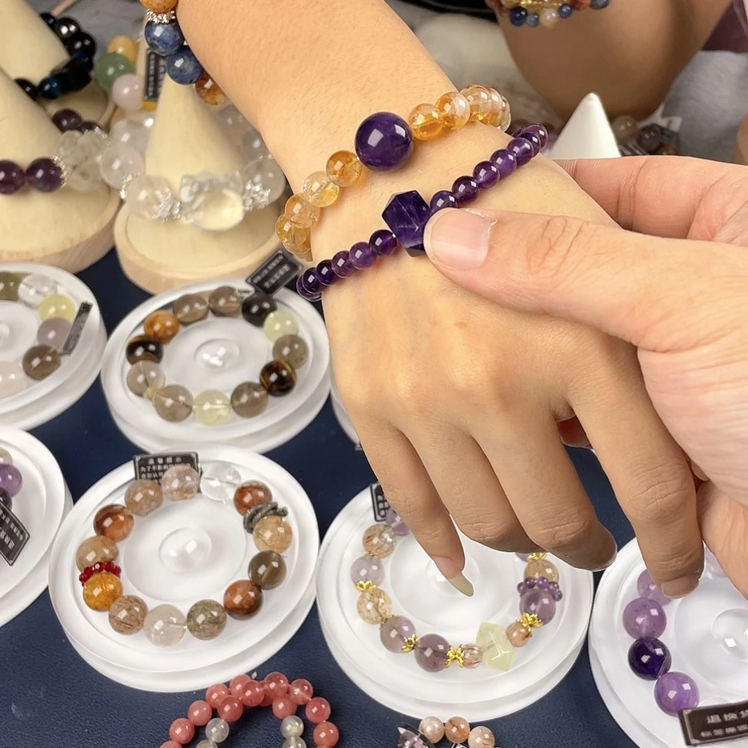 银S925镀金镶嵌手链水晶