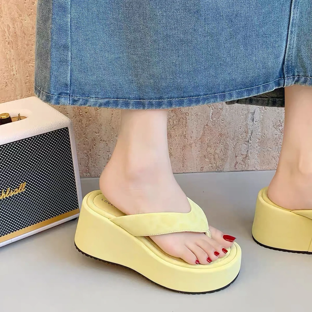 【SiSi】新疆包邮仙女风拖鞋2025年春夏季新款复古百搭休闲厚底拖鞋