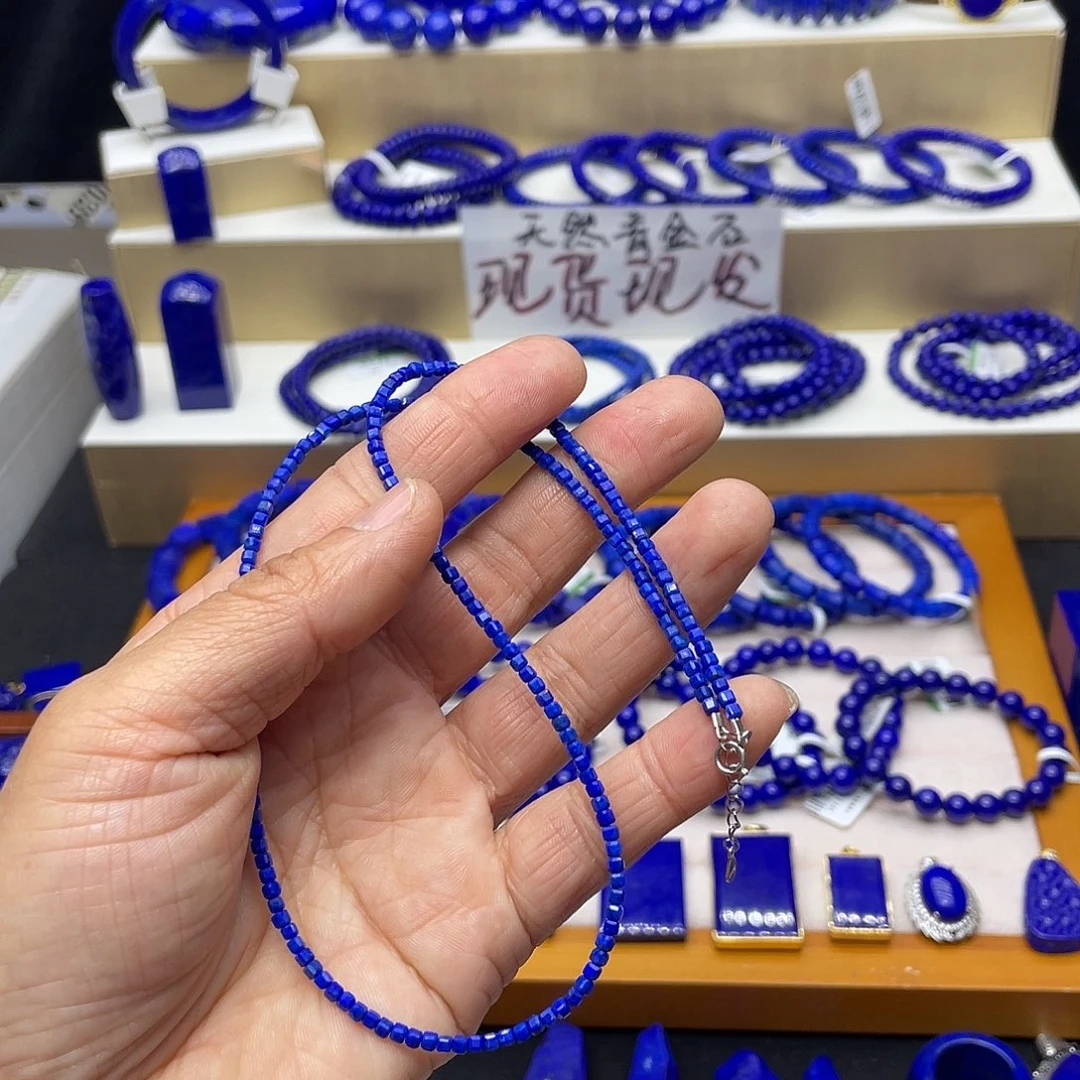 青金石项链银S925镶嵌