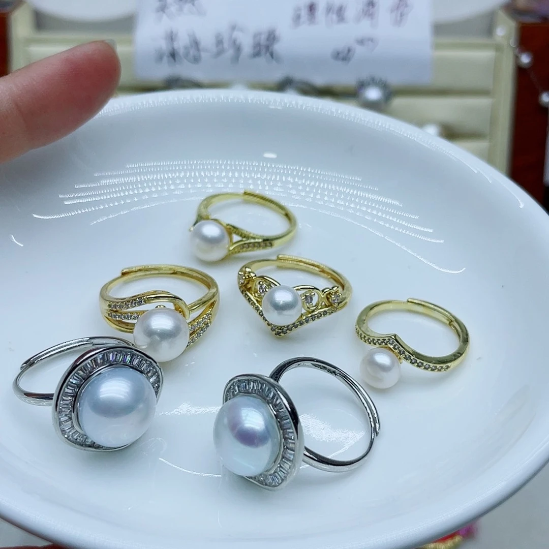 钛钢戒指淡水珍珠兔*子