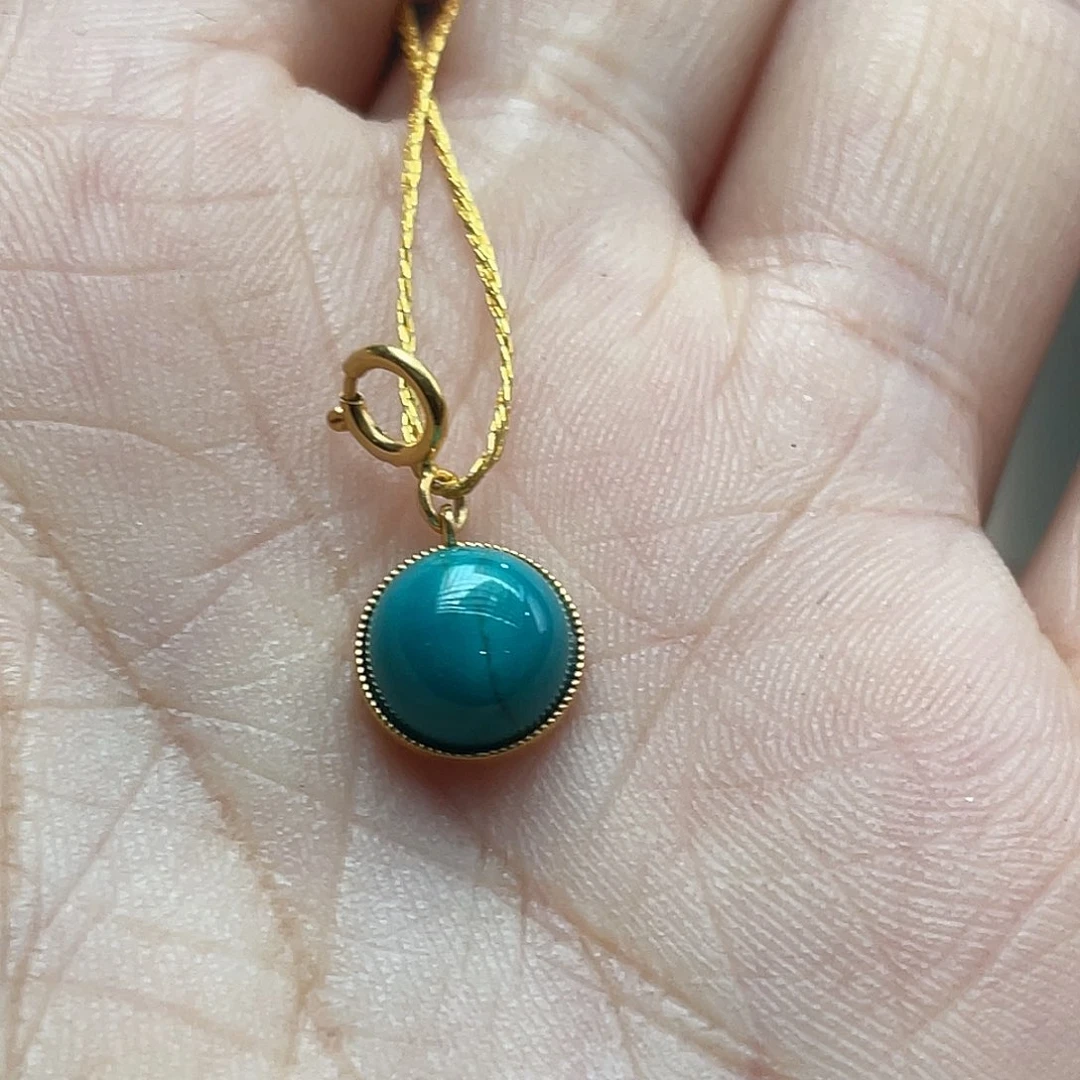 绿松石18K金镶嵌颈饰