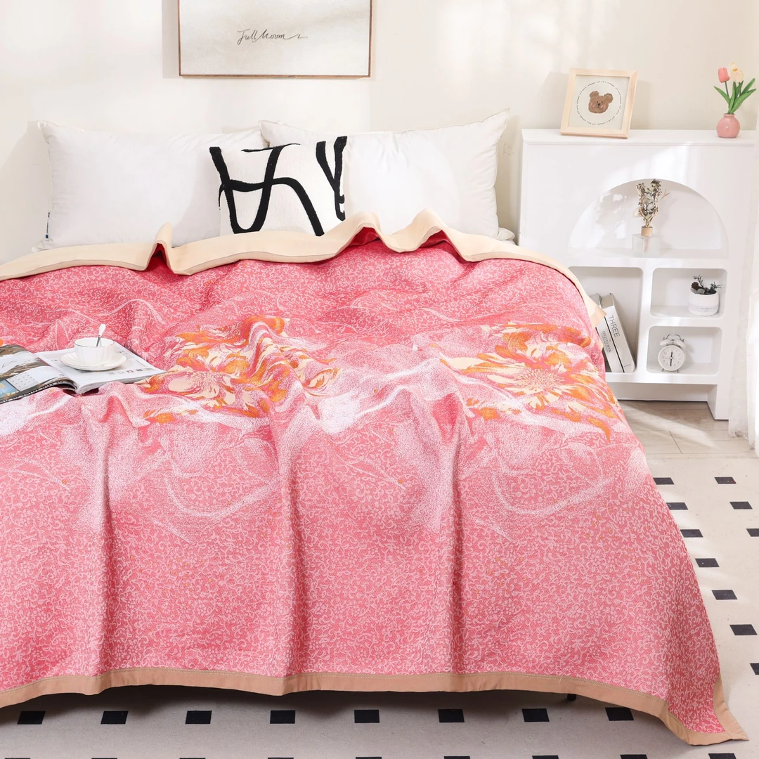 【卡尔加】240*250cm高定款织金宋锦羊绒蛋白毯