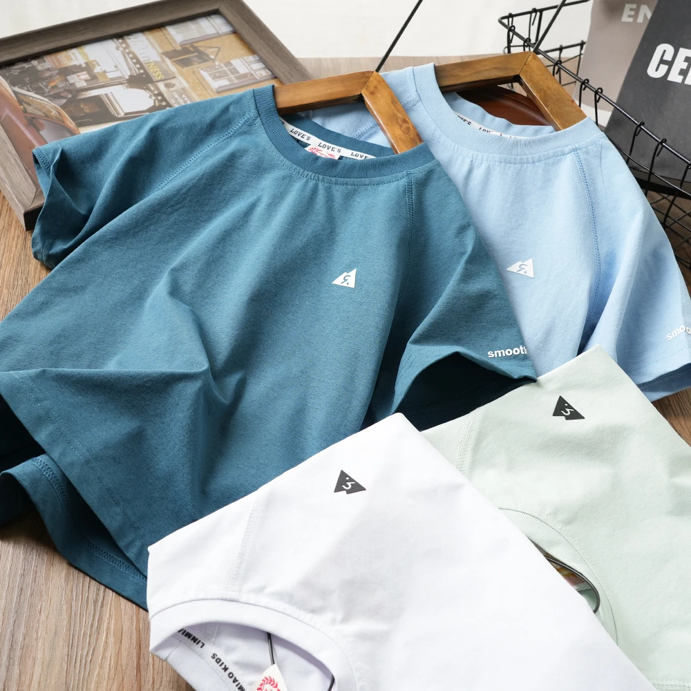 儿童夏季款明线运动防油速干短袖T恤街头半袖男童中大童洋气S987