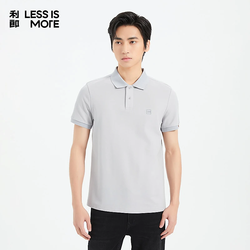 【干练得体】利郎LESSISMORE青年通勤翻领海鸥领短袖polo夏季男士