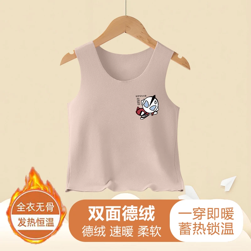 儿童德绒背心中大童双面德绒上衣宝宝打底马甲保暖无袖爆款潮