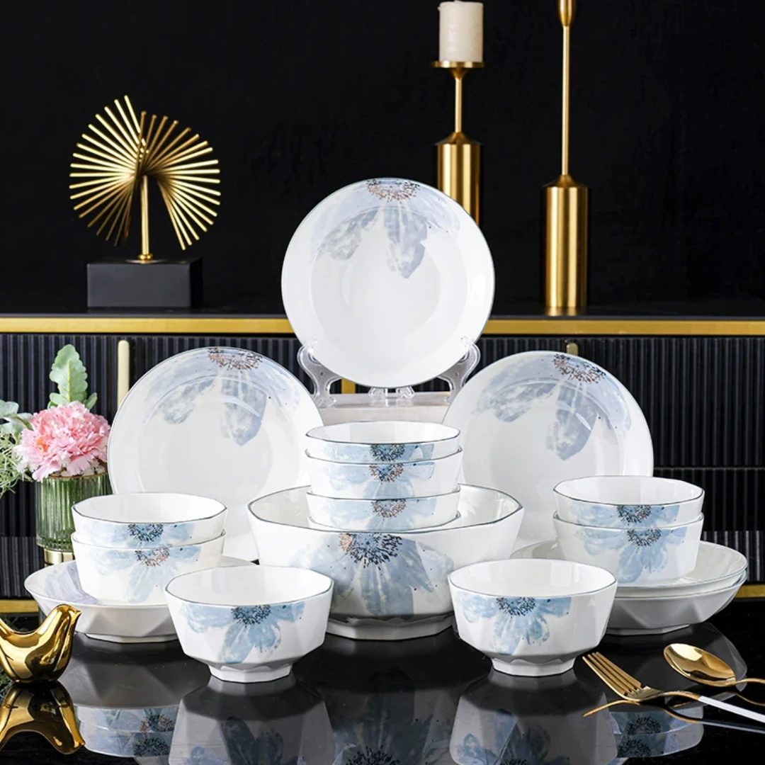 【陶园春】星空大海40件套中式家用高温烧制陶瓷创意餐具套装