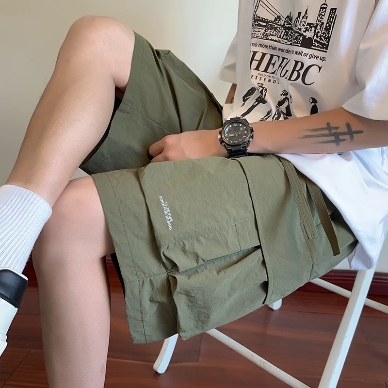 工装短裤男士2025夏季新款大口袋直筒宽松中裤薄款速干休闲五分裤