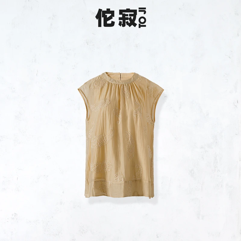 TOJI 佗寂 【芦花轻轻】 25春夏东方之韵时尚绣花上衣TWO2E307