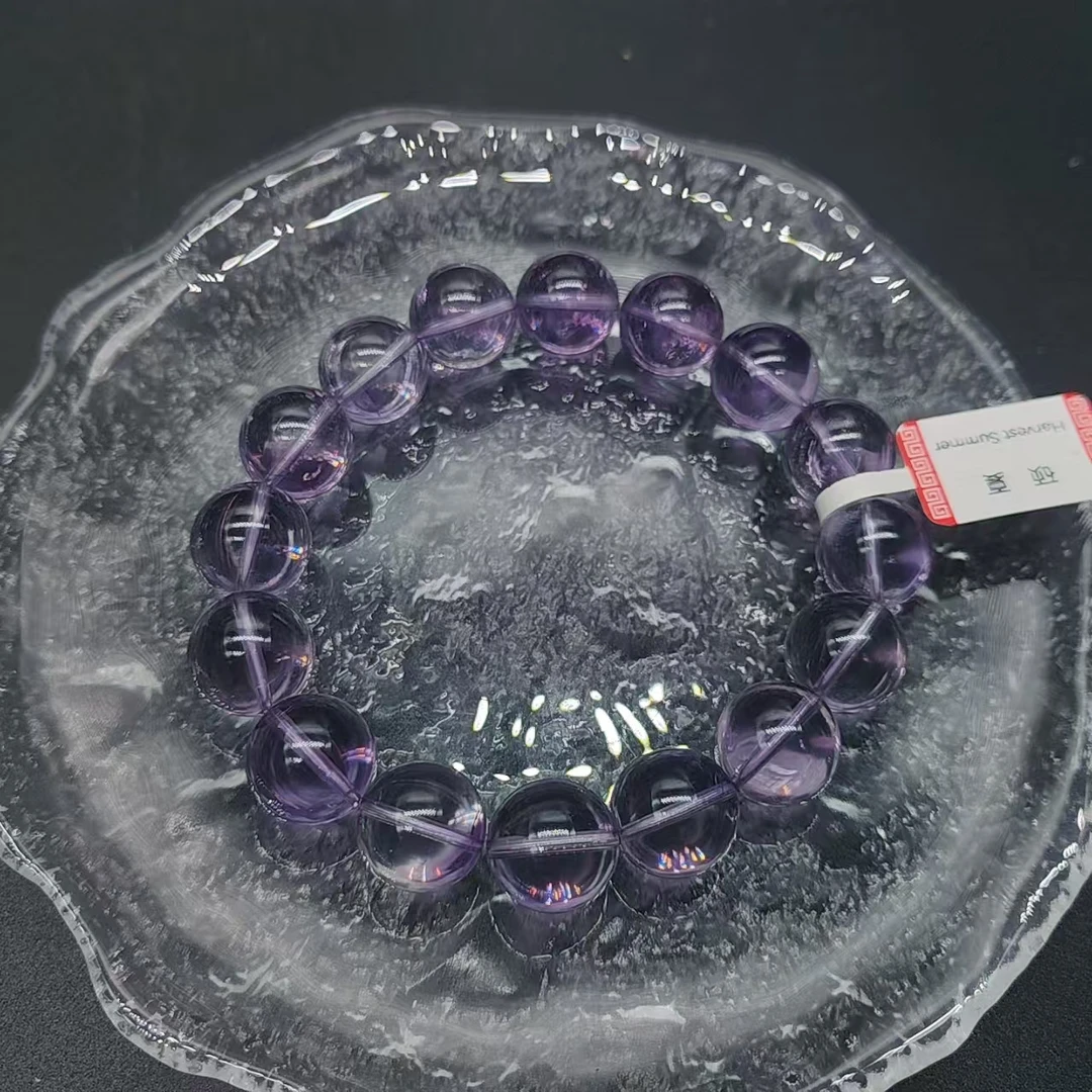 硕夏天然紫水晶14mm+单圈手链多样性发其一SX032