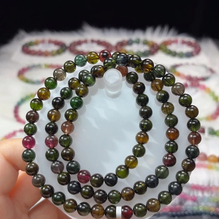 未镶嵌碧玺手链6mm+