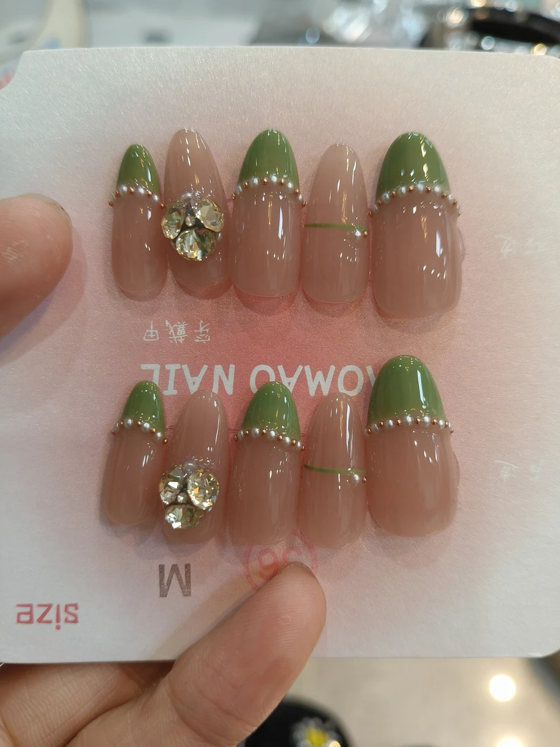 上新【现货绿法式】MAOMAO重工纯手工穿戴甲穿戴甲