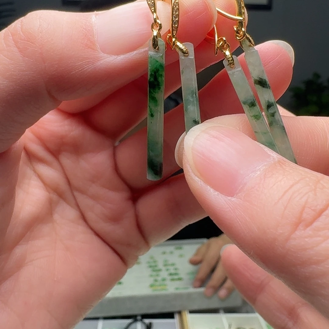 翡翠银S925镶嵌耳饰多样性发货其一