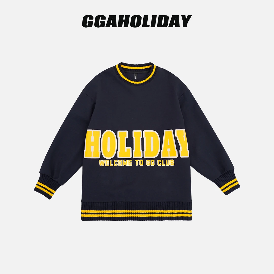 GGAHOLIDAY秋季时尚休闲宽松简约撞色印花字母百搭显瘦卫衣153130