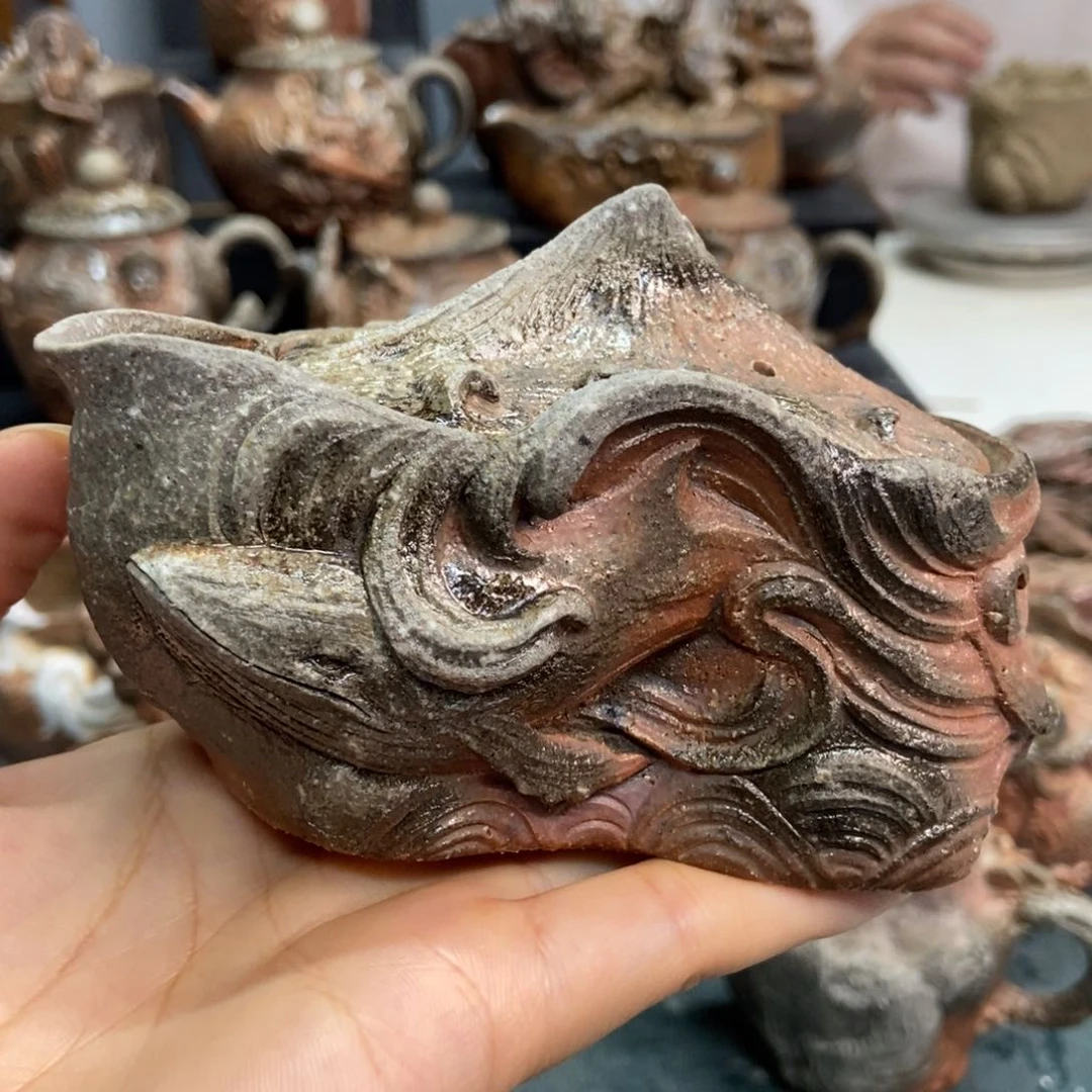 士焚纯手工柴烧宝瓶