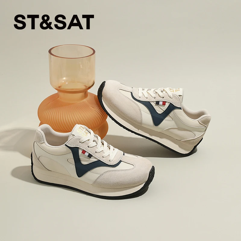 星期六2025秋季轻职风德训鞋时尚休闲鞋潮鞋厚底舒适复古女鞋