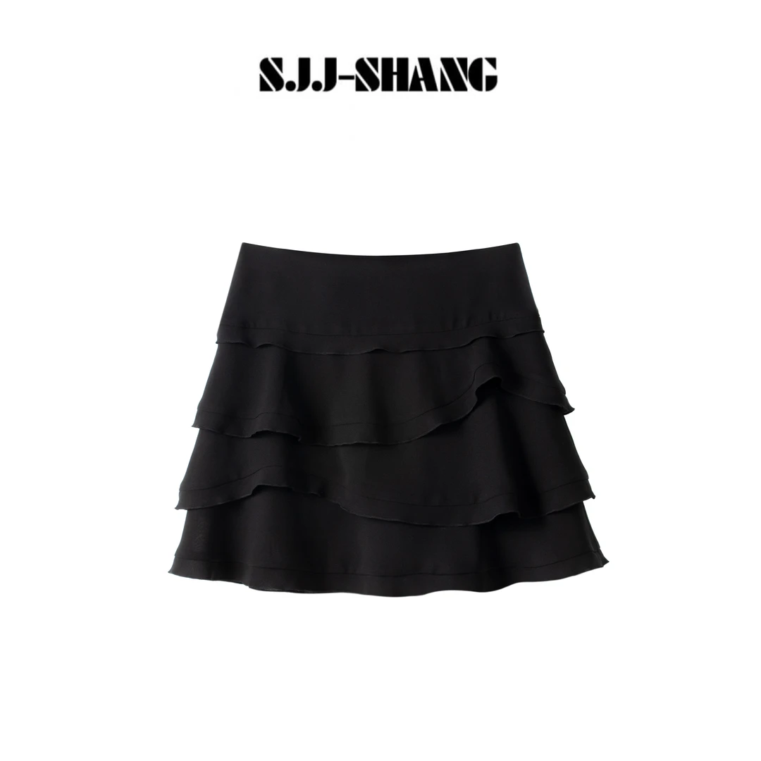 SJJ-SHANG【层次微醺】25ss新品重磅醋酸乱麻绉质感半身裙q134383p