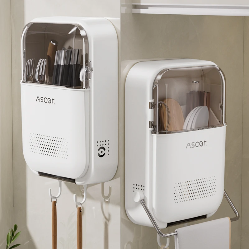 家用防尘筷子筒餐具笼厨房壁挂式筷子笼筷子多功能勺子沥水置物架