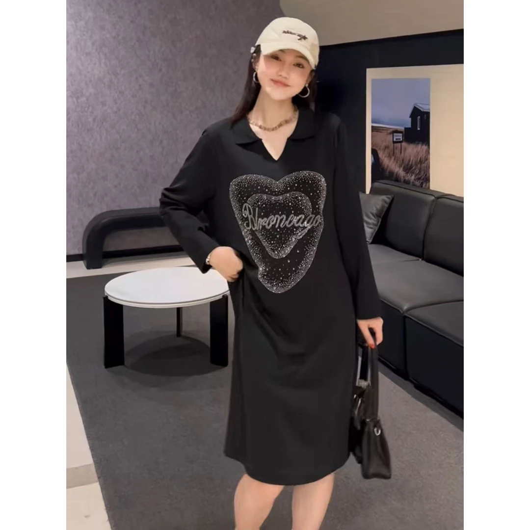 【胡小肥】11秋季新款大码连衣裙9668气质时尚显瘦百搭宽松休闲POLO