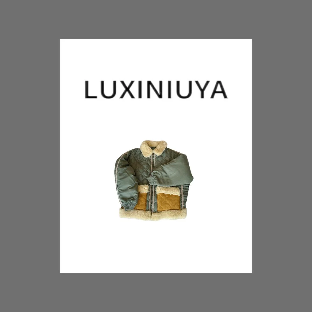 【LUXINIUYA】书欣同款冬季新款轻奢潮流撞色时尚羽绒服#CX1989