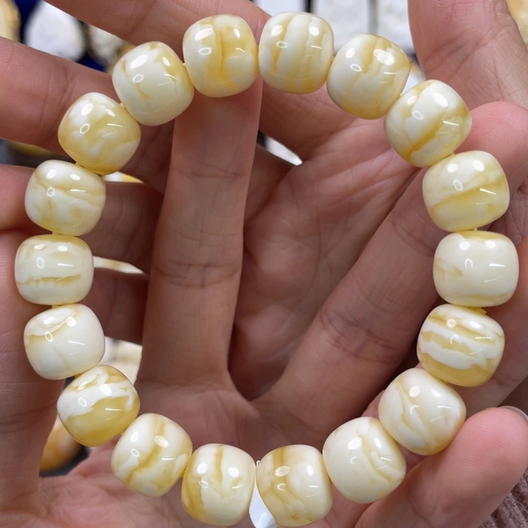 蜜蜡裸石未镶嵌琥珀蜜蜡手串卡12mm