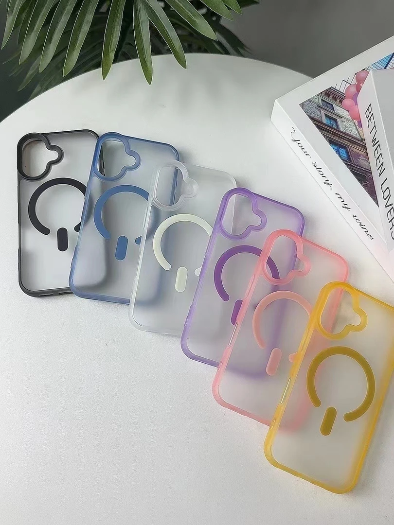 带磁吸适用于苹果16pro手机壳iPhone15磨砂14promax透明13防摔12