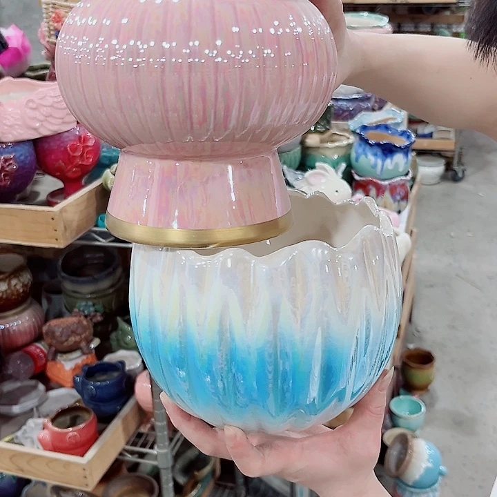 有孔.凑单10元陶瓷花盆发货！