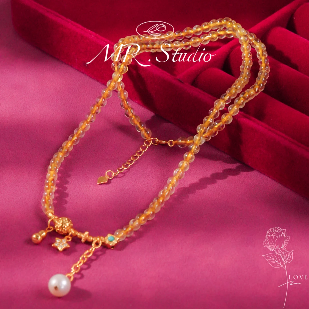 木润【金发晶】S925银天然水晶金发晶项链