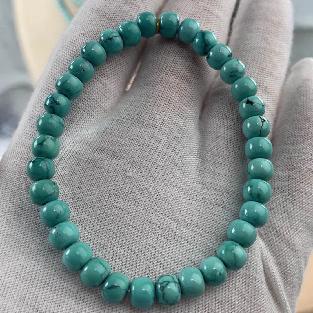 绿松石手链未镶嵌高瓷玉化手串卡6+