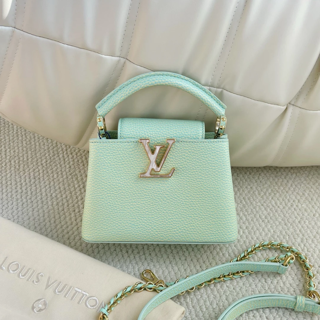 99新 LouisVuitton/路易威登 capucines mini薄荷绿 JM7-3970