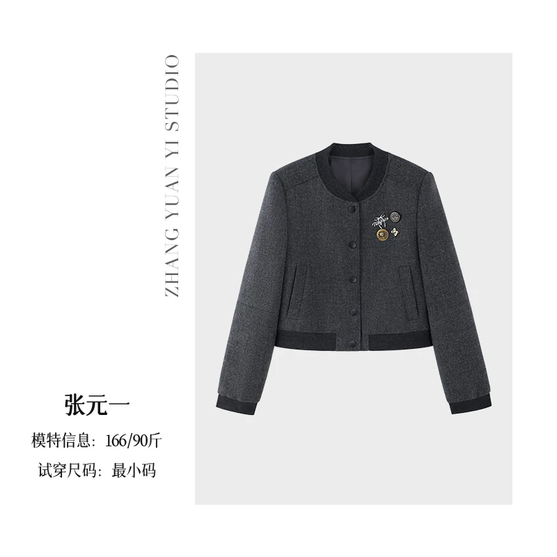 张元一【棒球服】2025春季学院风百搭减龄高级感外套E525T00465