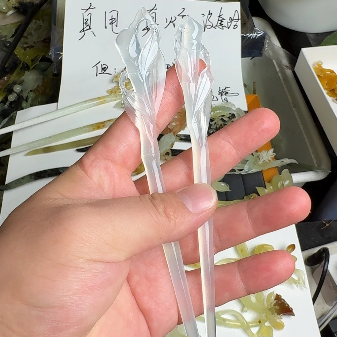 傻***晴未镶嵌蛇纹石玉发饰