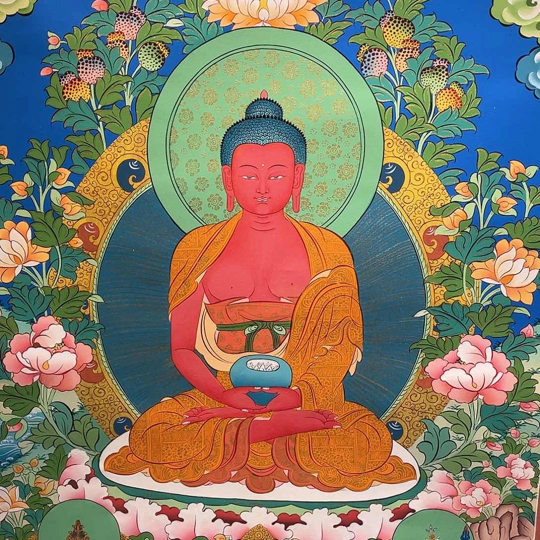 装裱画50×75纯手绘彩绘阿弥