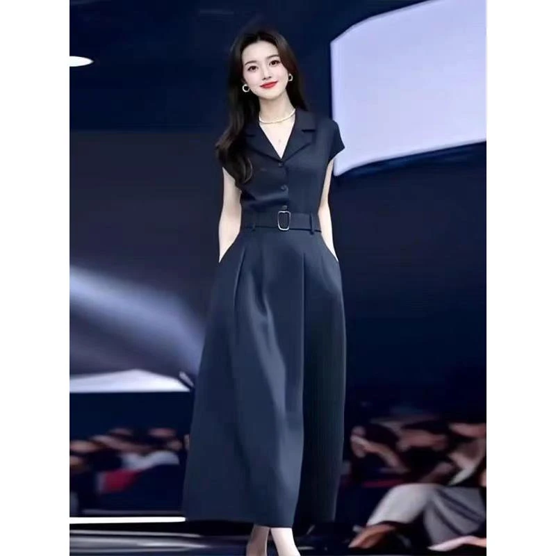 哥弟阿玛施正品商场同款2025夏新款V领老钱风老钱风松弛感女装