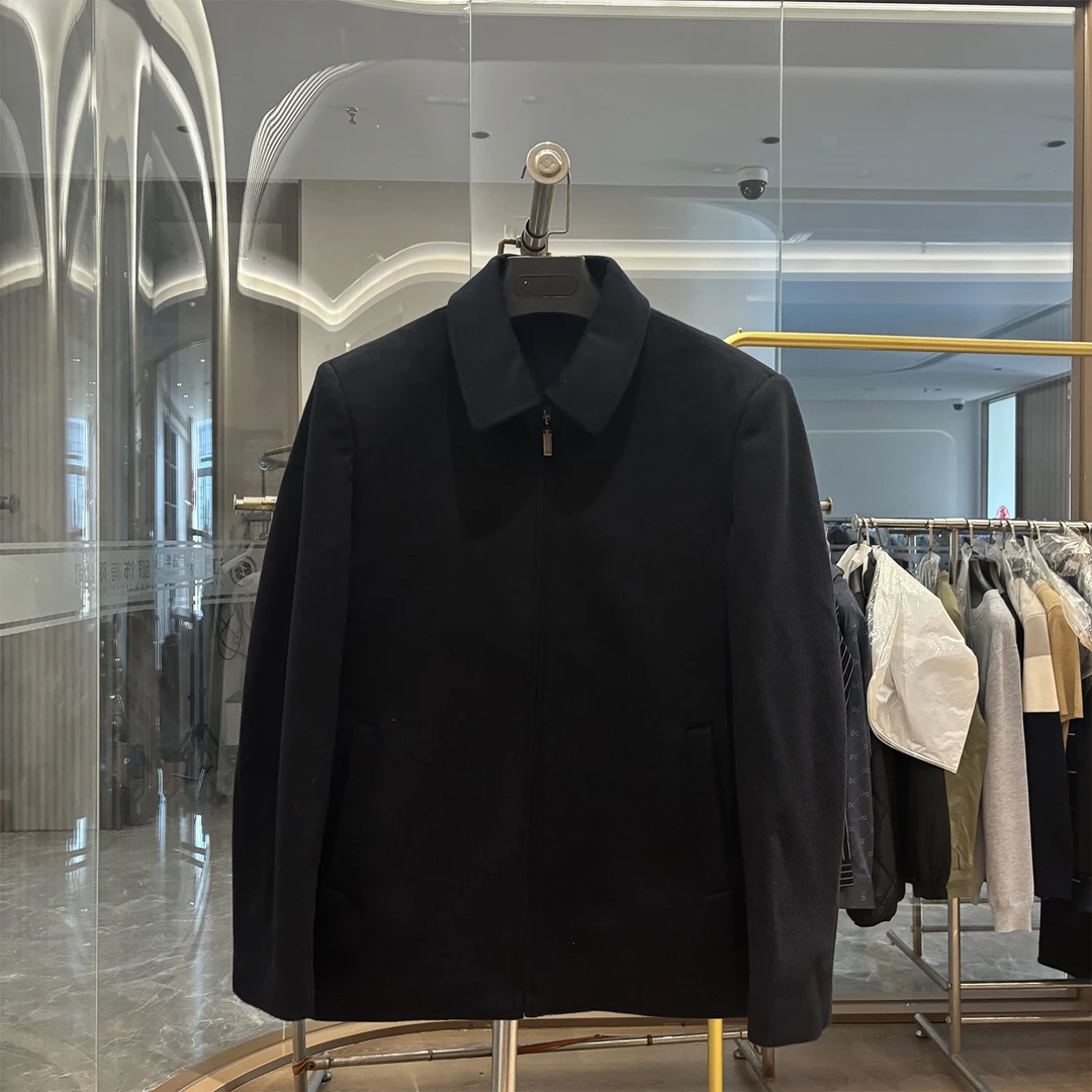 商场单！高端羊毛！商务行政风！秋冬新款简约休闲翻领毛呢夹克男