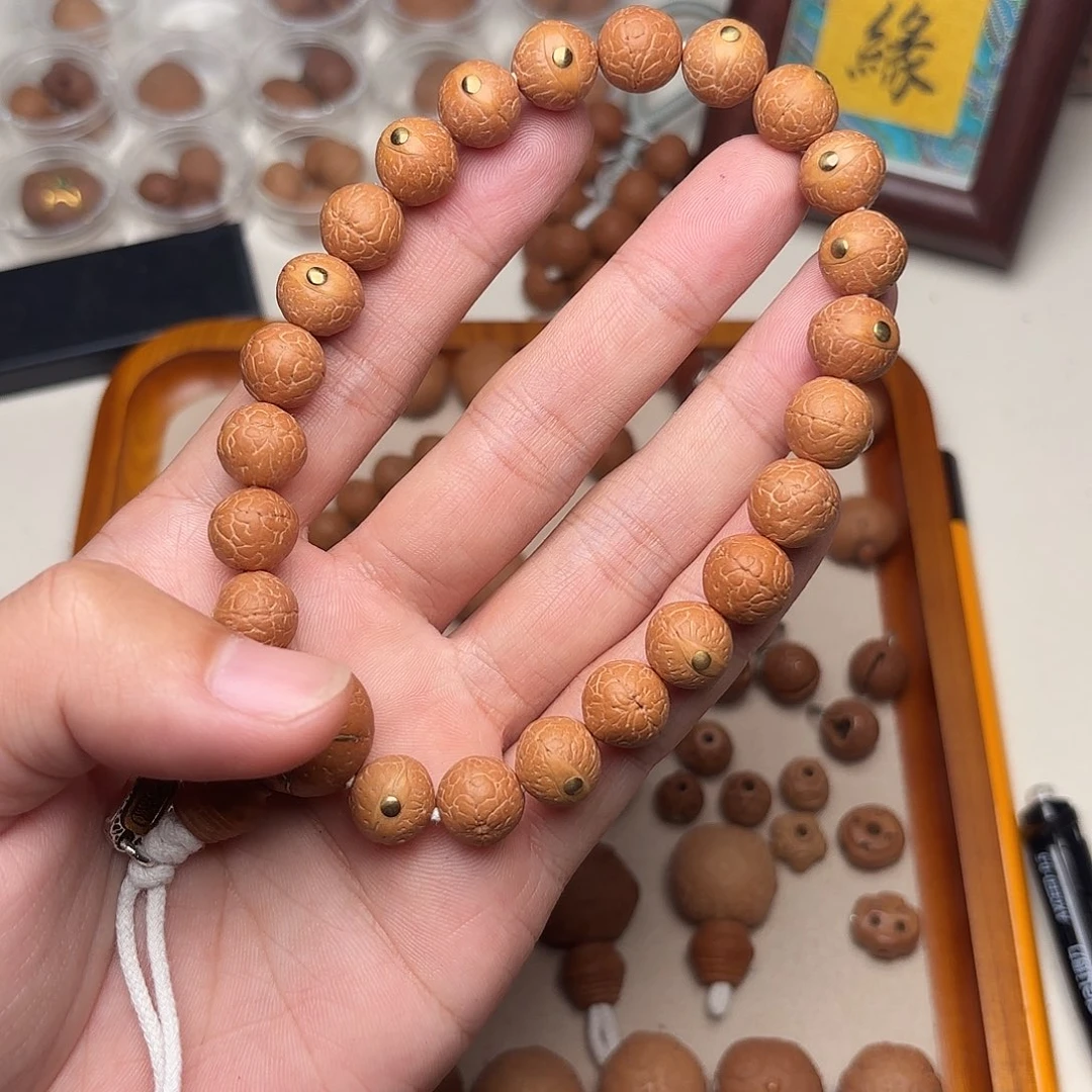 唐***芦凤眼菩提手串精品铜钉手串