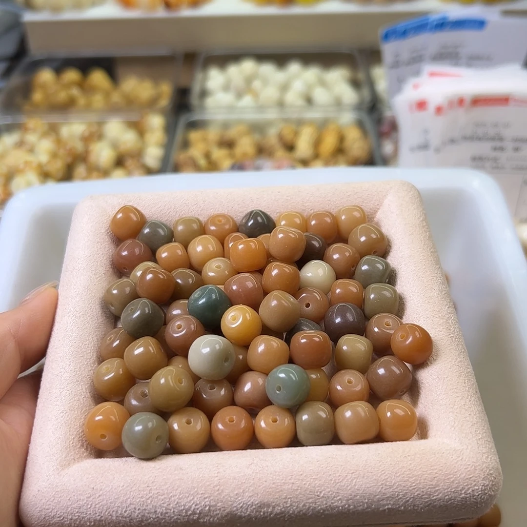 菩提根/象牙果手串卡11鸡油黄多宝桶110颗