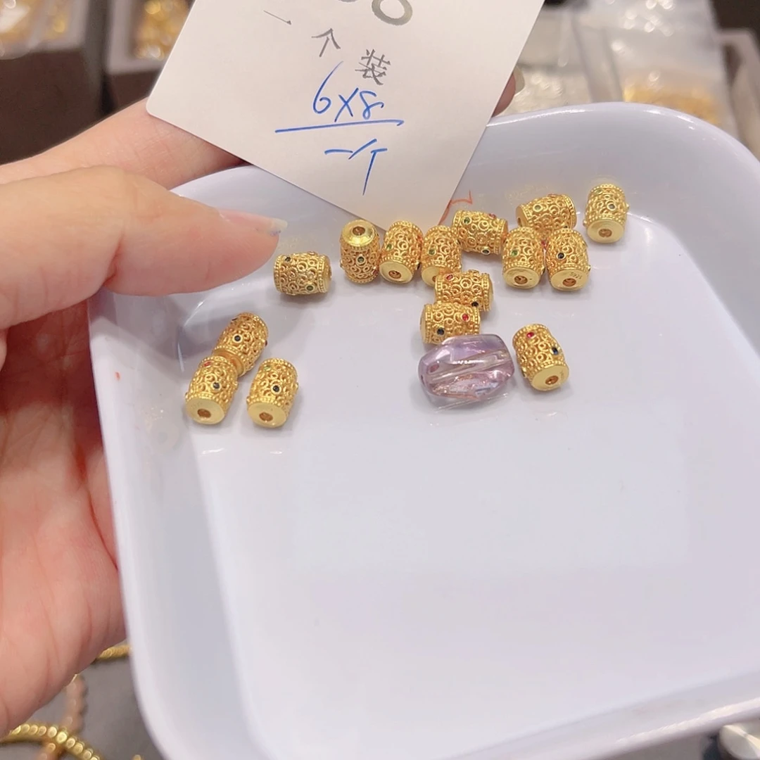 紫晶珠宝半成品银S925镀金镶嵌38