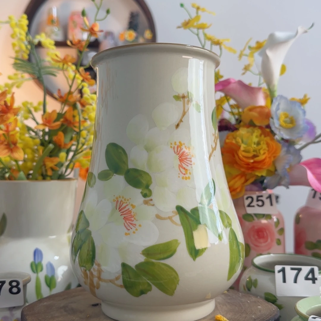 摆件景德镇手绘陶瓷花瓶摆件无孔