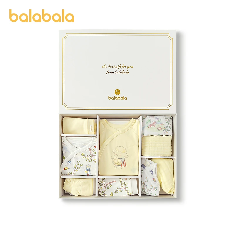 巴拉巴拉新生儿礼盒宝宝满月礼初生礼新款百天见面礼十件装萌