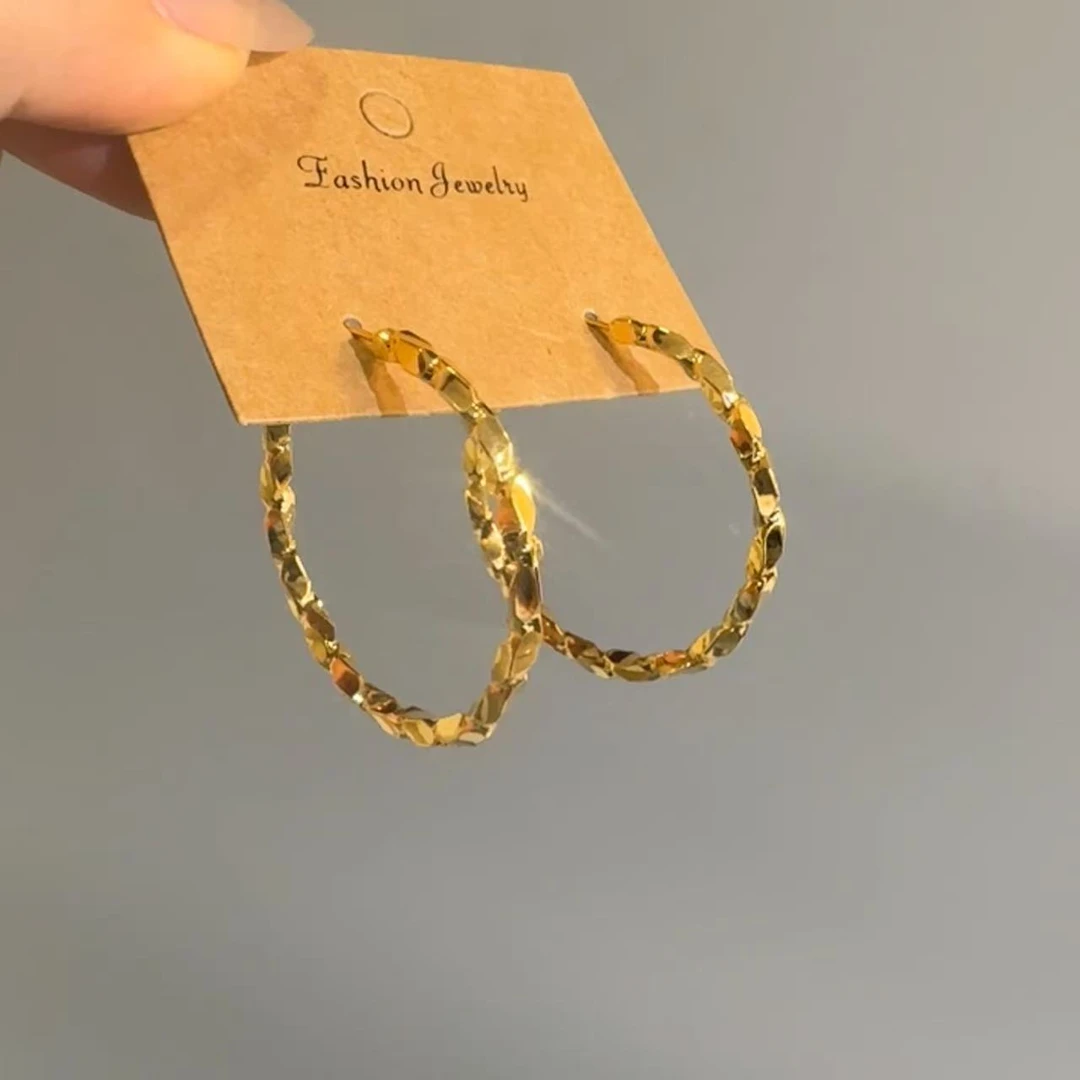 铜合金亚克力耳饰 铜合金简约气质大圈圈百搭气质耳环耳饰