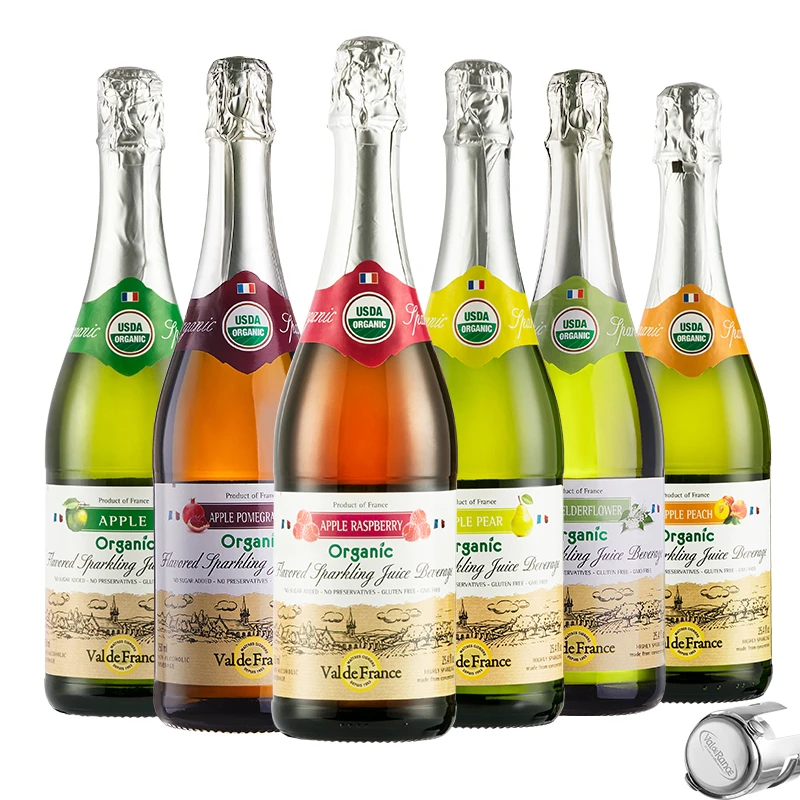 沃迪安无醇气泡酒无酒精起泡酒法国苹果酒水果酒甜酒果酒