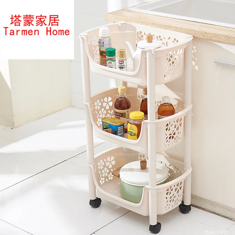 厨房多层叠加蔬菜置物架卫生间3层塑料蔬菜筐浴室用品加厚收纳架