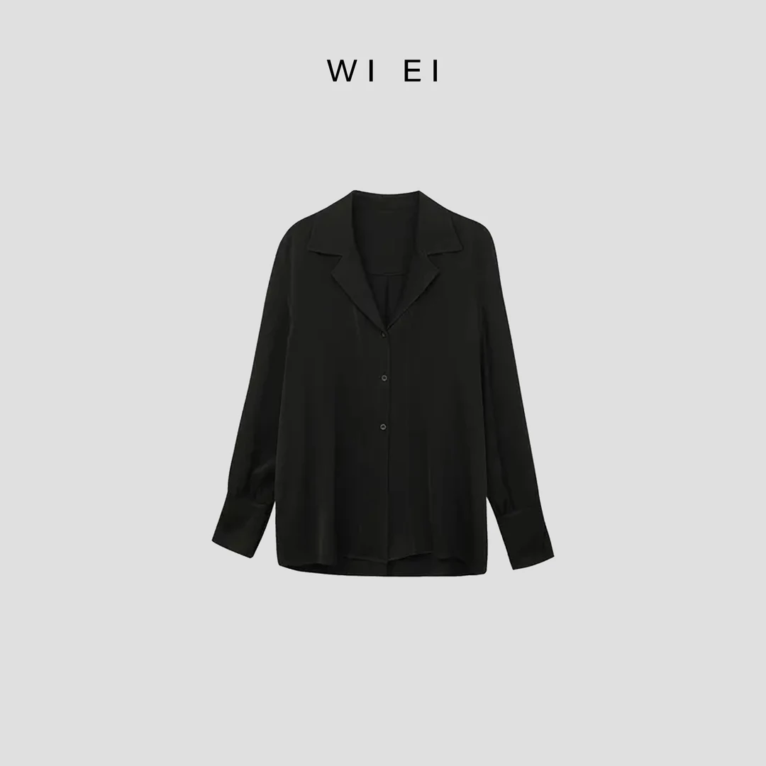 《WE ARE》22305*流金岁月*极简100醋酸 定制料 法式 衬衫