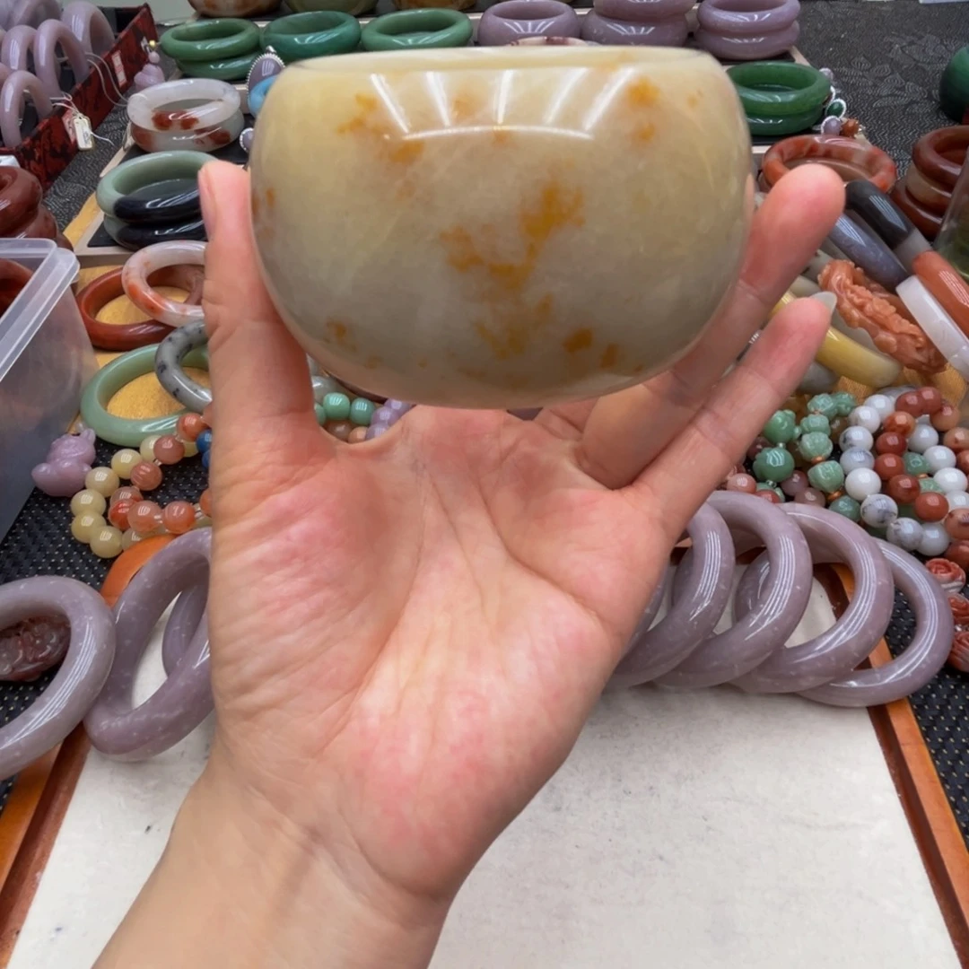 石英岩玉未镶嵌圈口58
