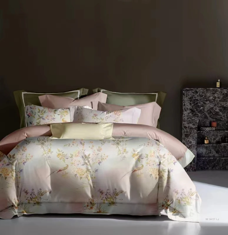 月亮家-高奢高精密数码印花床盖款高端套件-合欢