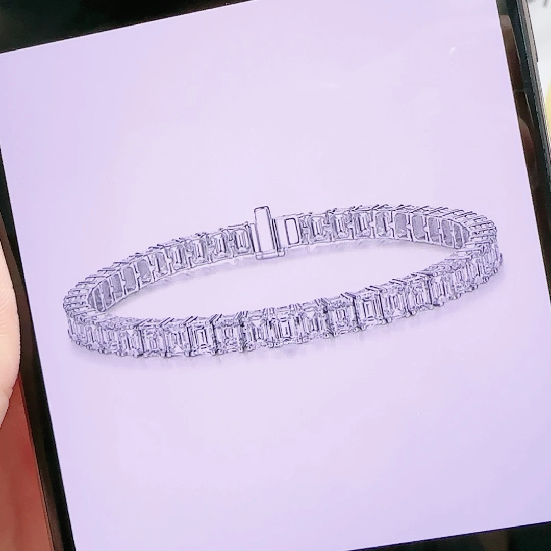 实验室培育钻石18K金镶嵌单颗50分祖母切手链